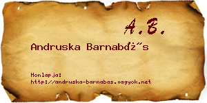 Andruska Barnabás névjegykártya
